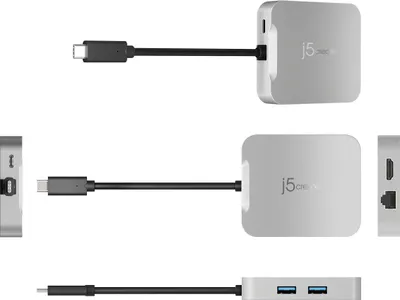 Adapter USB C J5create JCD391 4K60 Elite, PD Multi Port, argjendtë - 2