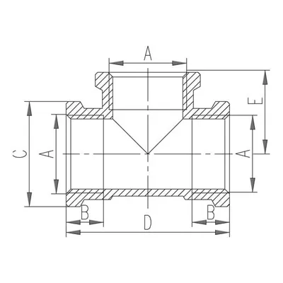 Lidhës tresh bronzi Ferro, 1/2", për tub - 2