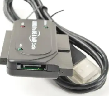 Adapter USB 2.0 PremiumCord IDE SATA, me kabllo, me furnizim shtesë me rrymë, i zi
