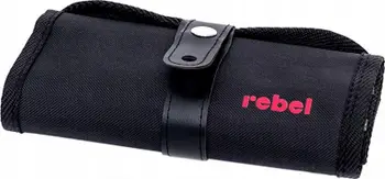 Etui për furça grimi Rebel Brush Case Roll Up, deri 38 furça, 20x50 cm, e zezë