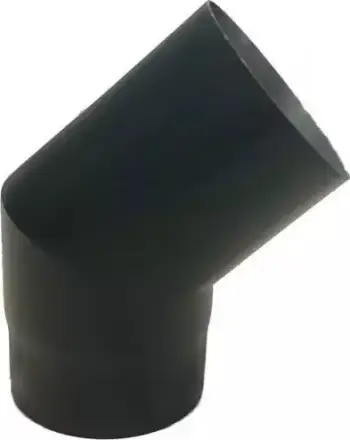 Gyp tymi WADEX FLUE ELBOW 450/180, kënd lidhës oxhaku, 2.4 kg, i zi