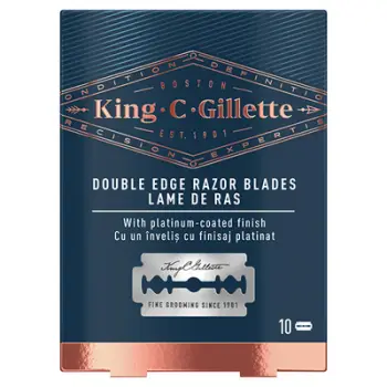 Set tehe për brisk rroje Gillette King Double Edge Razor Blades, 10 copë