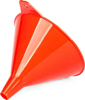 Gyp universal plastike AMIO 04041, 14 cm, për karburant dhe lëngje, portokalli