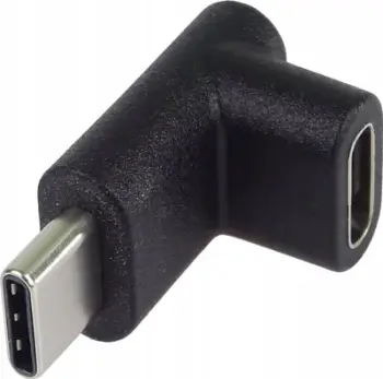 Adapter USB PremiumCord USB C mashkull në USB C femër 90°, USB 3.2 Gen 1, 5 Gbps, i zi