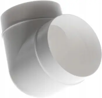 Gyp ventilimi i rrumbullakët, bërryl 125mm, plastik, i bardhë
