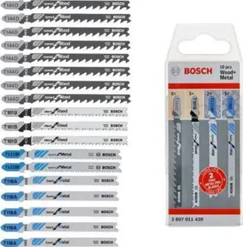 Set tehe sharre Bosch T EEU, dru - metal, 18 copë