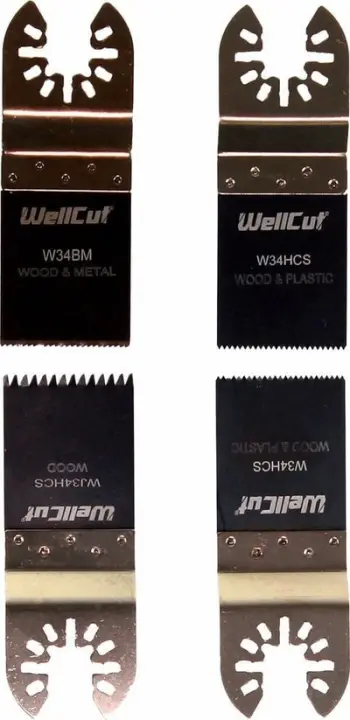 Set tehësh për mjet multifunksional WellCut WC-MT4, 4 copë, 34 mm, për dru dhe metal