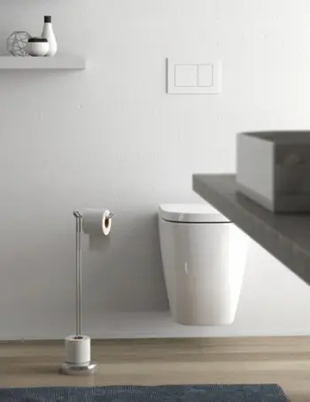 Mbajtëse letre higjienike dyshemeje Gedy Minu, çelik inoks, krom, argjendtë