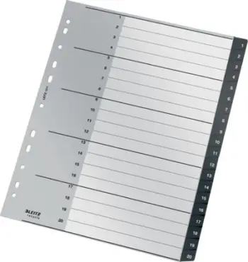 Ndarës dokumentesh Leitz Recycle Index PP Extra Wide, A4, 1–20, i gjelbër