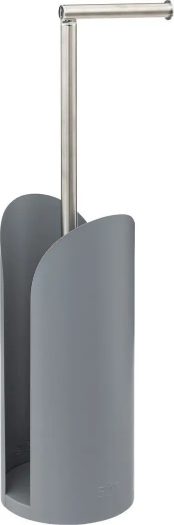 Mbajtëse letre tualeti 5five Loft, metal 2 në 1, gri