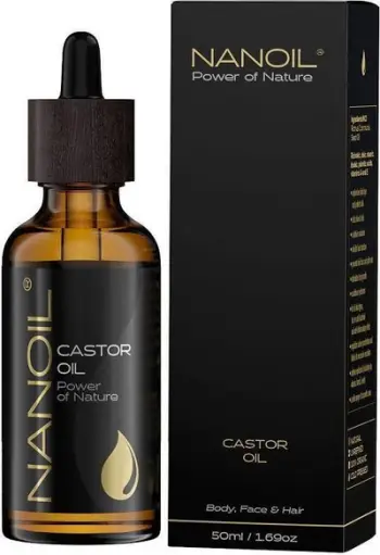 Vaj për flokë, fytyrë dhe trup Nanoil: Castor, 50 ml