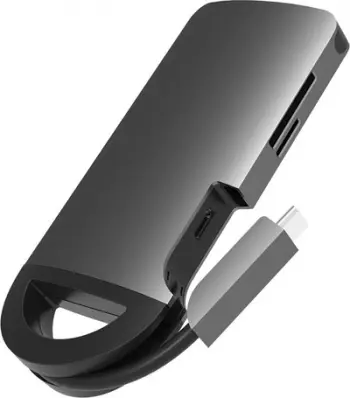 Stacion dokimi USB C Umax H8 UB308, HDMI 4K, Gigabit Ethernet, gri