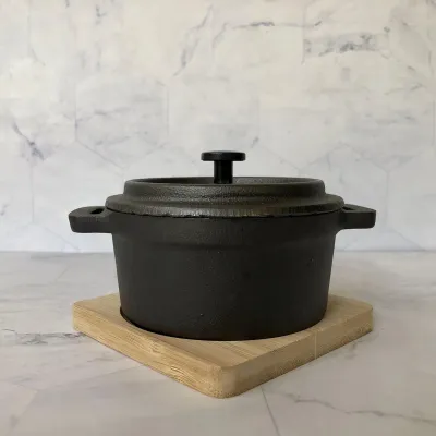 Set tenxhere hekuri Iron Pot, 2 copë, 13 x 9 x 10 cm, e zezë - 5