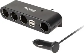 Ndarës çakmaku makine PeiYing, 4 porta, 2x USB 2A, i zi