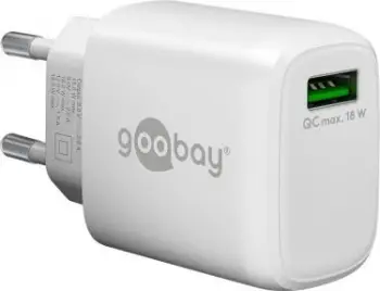Karikues USB Goobay QC 3.0, 18W, i bardhë