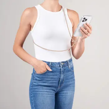 Rrip telefoni crossbody Rope, i rregullueshëm, litar, bezhë