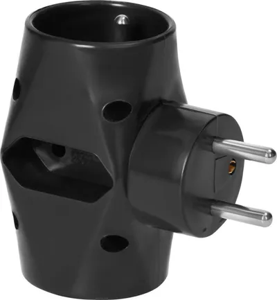 Ndarës elektrik 2x2P+Z 1x2P, i zi - 2