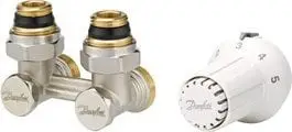 Set termostatik radiatorësh Danfoss RAS-CK + RLV-KS, për ngrohje, metalik