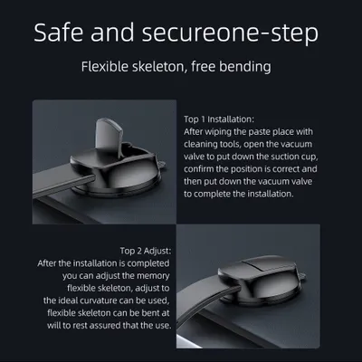 Mbajtëse magnetike telefoni Forcell, për xham dhe kroskot, MagSafe, e zezë - 5