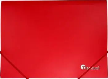 Dosje dokumentesh Titanum PP A5, me elastik, e kuqe