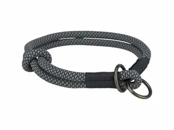 Jakë qeni BV Soft Rope Half Slip, XS 25 cm, diametër 6 mm, gri e errët