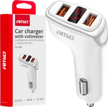 Karikues veture AMiO 03887, 2 dalje USB, 3.1A, i zi