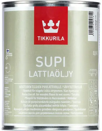 Vaj dyshemeje sauna Tikkurila Supi Lattiaoljy, 0.9L, për dru, transparent