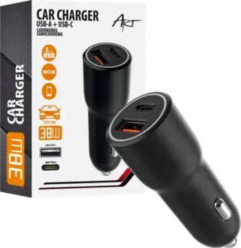 Karikues veture ART PD QC 4.0, 38W, 1x USB C 1x USB A, i zi