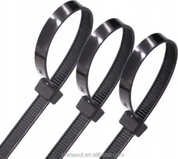 Lidhëse plastike për kabllo 300x3.6 mm, set 100 copë, najlon, të zeza