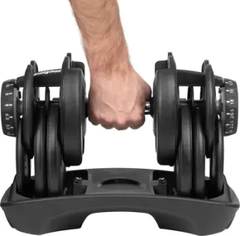 Hantel i rregullueshëm REBEL ACTIVE, 24kg, prej gize, i zi