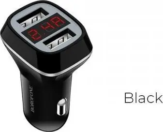 Karikues veture Borofone BZ3, 2x USB A 2.4A, me ekran LCD, i zi