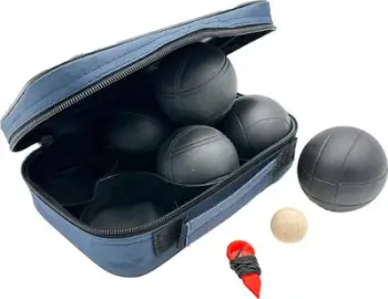 Set boules Enero Pro, 6 toptha çeliku, me çantë, të zinj