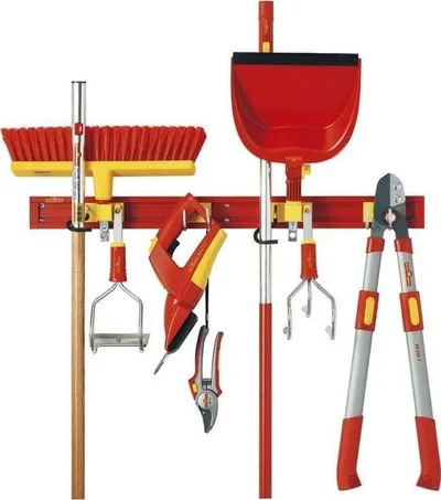 Mbajtëse mjetesh Wolf Garten Tool Holder, shinë 80 cm, 4 mbajtëse, gri - 1