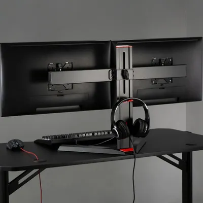 Mbajtëse monitorësh Alterzone Pro Duo, për 2 monitorë 17"-27", alumini, e zezë - 4