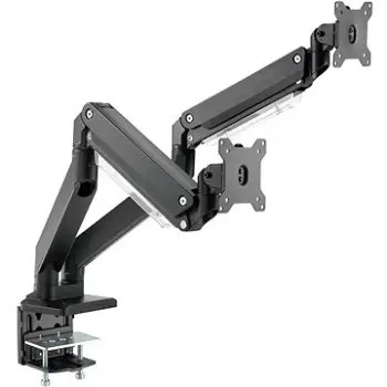 Mbajtëse monitori AlzaErgo D50B Heavy Duty, krahë të dyfishtë, montim në tavolinë, e zezë
