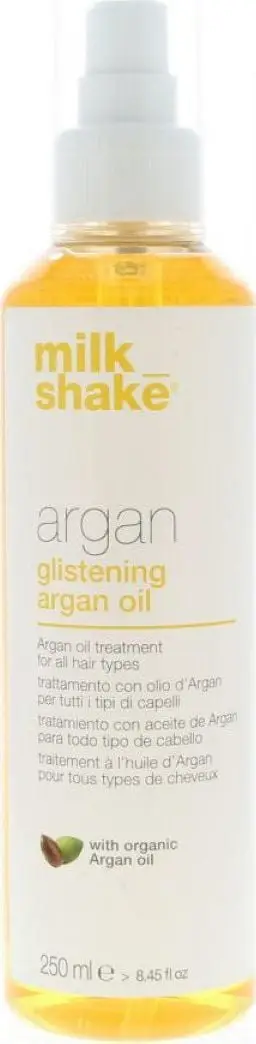 Vaj flokësh Milk Shake Glistening Argan Oil, 8.4oz, për flokë të dëmtuar, unisex