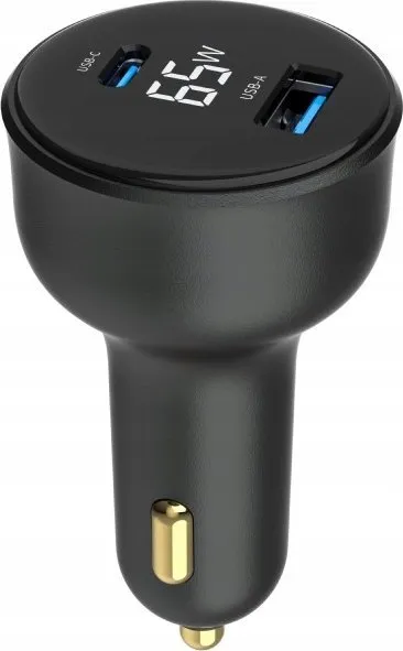 Karikues veture Gembird, 65W, USB C PD, ekran LCD, i zi - 3