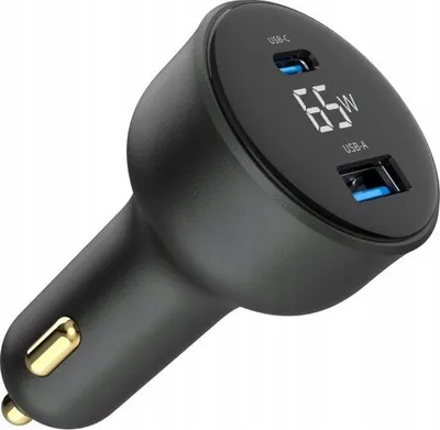 Karikues veture Gembird, 65W, USB C PD, ekran LCD, i zi - 4