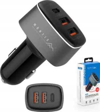 Karikues veture Montis MT125, 56W, 2x USB A dhe USB C, i zi