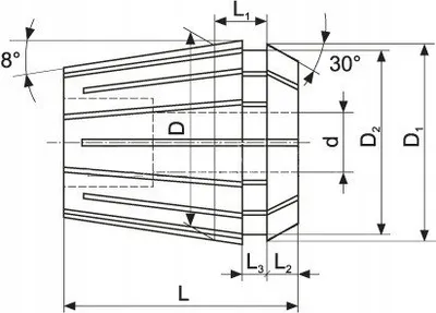 Kollet metalik Aptel ER32, SLEEVE 7618-32, për freza CNC, argjendtë - 5