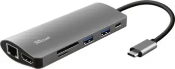 Docking station USB C Trust Dalyx 7 in 1, 4K, 100W, gri