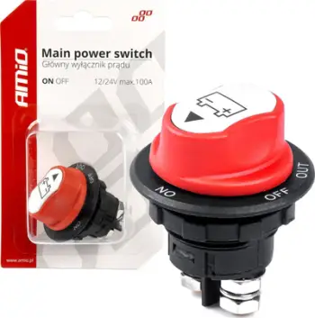 Ndërprerës mase akumulatori AMiO Power Cut off Switch, levë 3 pozicione, universal