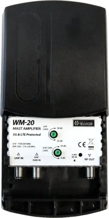 Përforcues antene Telmor WM-20, UHF VHF DVB-T2, 5G Protected, gri
