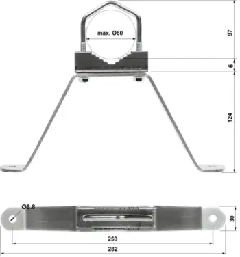 Mbajtëse murale për antenë OMM-60L13, set 2 copë, metalike, gri