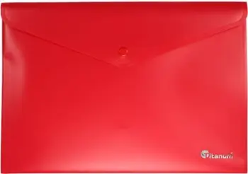 Dosje horizontale Titanum Envelope A4, polipropilen, e kuqe