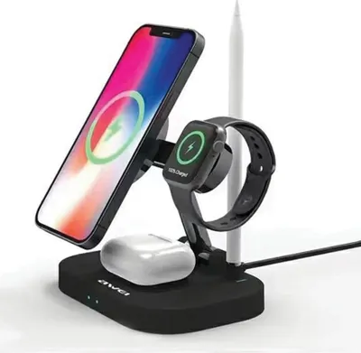 Karikues wireless Awei W22 4in1, 15W, Fast Charging, i zi - 2