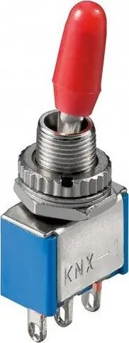 Ndërprerës miniaturë Wentronic Goobay 10020, ON ON, me klemma saldimi, blu