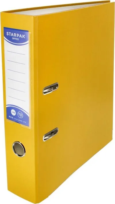 Dosje klasore Starpak Binder A4, shpinë 75mm, skaje metalike, e verdhë - 3