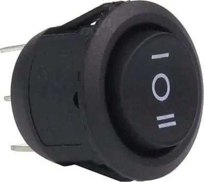 Ndërprerës rrethor AMiO BU03, 12V 230V, 6A, i zi - 1