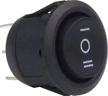 Ndërprerës rrethor AMiO BU03, 12V 230V, 6A, i zi
